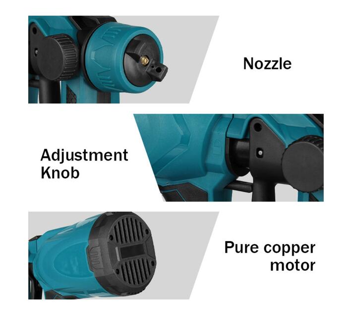 Portable Cordless Powerful Brushless Paint Spray Gun 120W Cordless