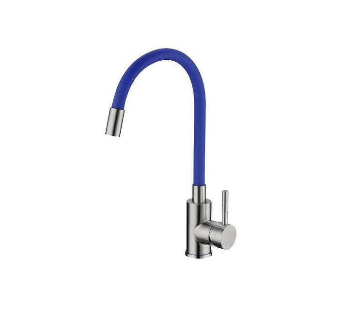 CHROMECATER Sink Mixer`Flex & Stay`Brushed S/Steel/Blue Hose Makro