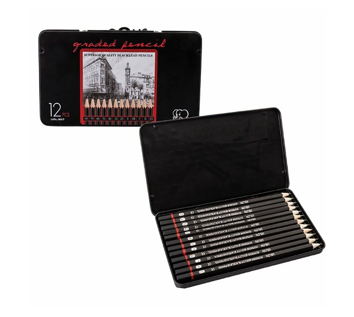 Graded Pencil Set 12 Piece, In Tin Makro