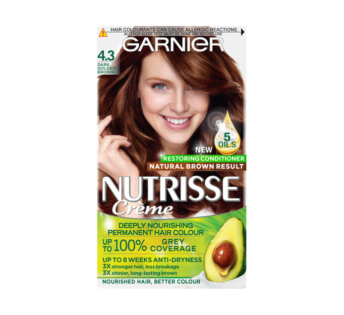 Garnier Nutrisse Hair Colour 4.3 Dark Golden Brown (1 x 1's)