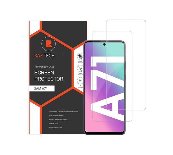 Raz Tech Tempered Glass for Samsung Galaxy A71 SM-A715F (Pack of 2)