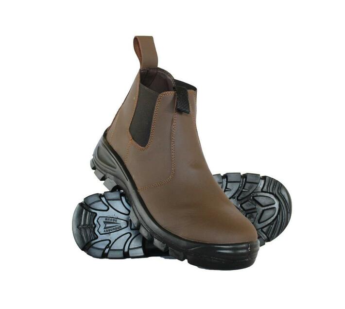 CHELSEA SAFETY BOOTS BROWN UK SIZE 6 Makro