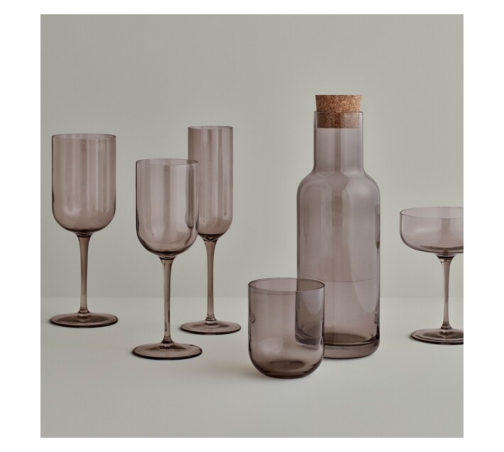 Blomus White Wine Glasses Tinted in SmokyGrey FUUM Set of 4