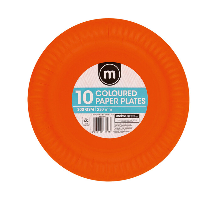 M Paper Plates 230mm (All variants) (1 x 10's) Makro