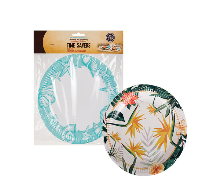 Set of 2 Picnic Plates Paper 10 Piece per Pack 23cm Each Makro