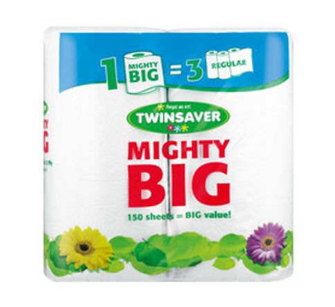 Twinsaver Mighty Big Roller Towel White (1 x 2's)