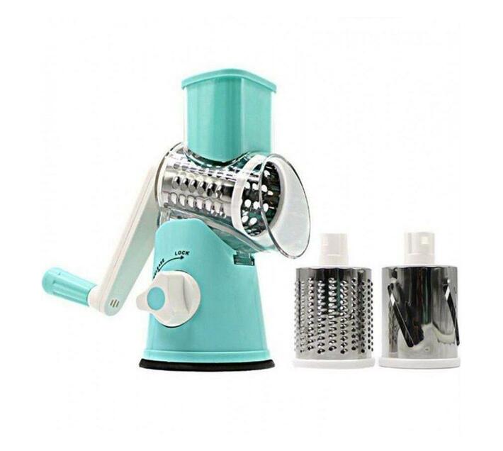 Multifunctional Shredder Tabletop Drum Grater with 3 Interchangeable