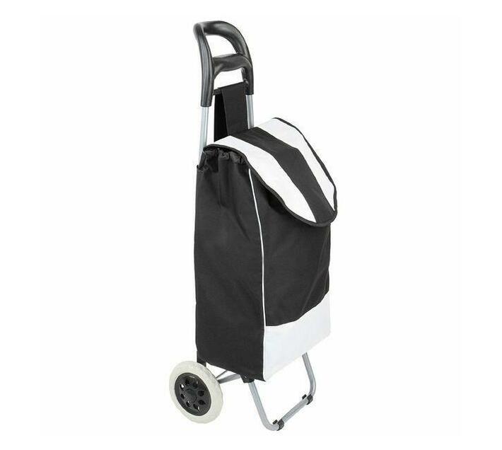 Festival Grocery Shopping Folding Trolley Luggage Bag With Wheels Blue/White NEW 