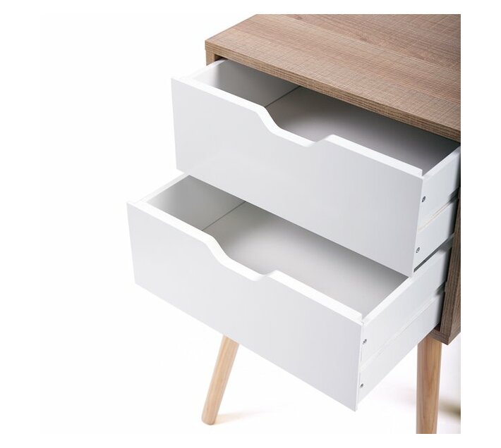 Double Draw Bedside Table Makro