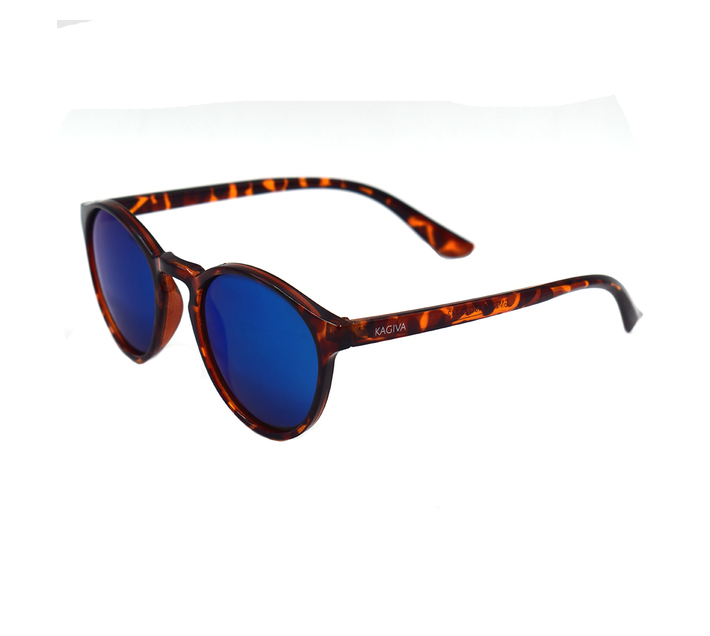 Kagiva`s Round Vintage Polorized Women Sunglasses - Blue/Brown