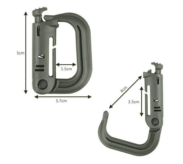 12 Pieces Plastic Tactical DRing Carabiner ClipsDark Green Makro