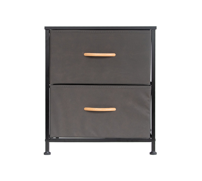 Gretmol 2 Drawer Storage Dark Grey & Black Makro