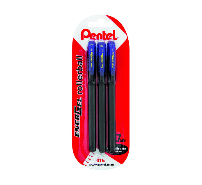 PENTEL Energel Gel Ballpoint Pen Blue 3Pack Blue Pens Pens Pens