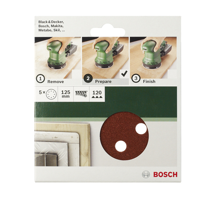 Bosch 125MM x 120 Grit 120 Grit Sanding Sheet Makro