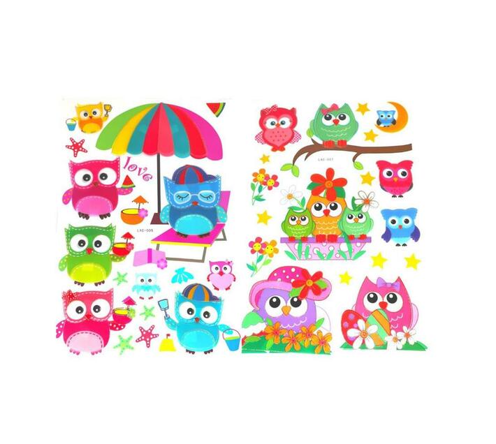 Kids 5D Wall Art Stickers Sheet Owl 2Pack Bundle Option 2 Makro